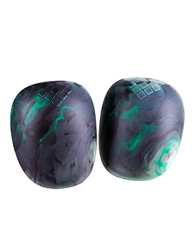 GAIN SWIRL plastic caps for hard shell knee pads, green/blk